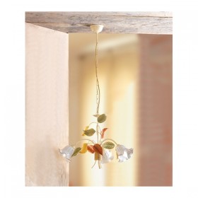 3-flammige Pendelleuchte aus perforierter Retro-Vintage-Keramik – Ø 60 cm