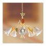 Suspension 5 lumières en céramique forme cloche ajourée, vintage rétro - Ø 60 cm