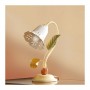 Lámpara de sobremesa con difusor cerámico campanilla perforada estilo country retro – h. 32cm
