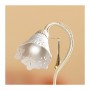 Lampada da tavolo a 1 luce in ferro con diffusore in ceramica traforata vintage country – h. 30 cm