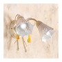 Applique lampada da parete a 2 luci con piatto in ceramica traforata country vintage – h 24 cm