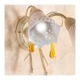 Applique lampada da parete a 2 luci con piatto in ceramica traforata country vintage – h 24 cm