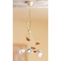 Pendant lamp with 3 lights in iron and retro country calla ceramic plate - Ø 44 cm
