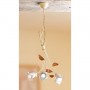 Lámpara colgante de 3 luces en hierro y placa de cerámica retro country calla - Ø 44 cm