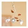 Suspension 3 lumières en fer et plaque en céramique calla country rétro - Ø 44 cm