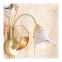 Applique lampada da parete a 1 luce con diffusore in ceramica a calla retrò country – h. 50 cm