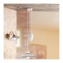Lampadario saliscendi con contrappeso e paralume in ceramica plissettato e decorato rustico vintage – Ø 38 cm