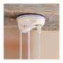 Sliding chandelier with counterweight and pleated and decorated vintage rustic ceramic lampshade - Ø 38 cm