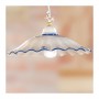 Lampadario a sospensione con paralume in ceramica plissettato e decorato vintage rustico – Ø 38 cm