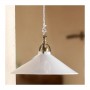 Sliding chandelier with counterweight and lampshade in vintage rustic smooth glossy ceramic - Ø 35 cm