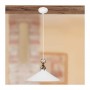 Suspension chandelier with rustic country smooth glossy white ceramic lampshade - Ø 26 cm