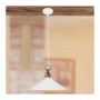 Suspension chandelier with rustic country smooth glossy white ceramic lampshade - Ø 26 cm