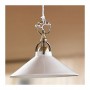 Suspension chandelier with rustic country smooth glossy white ceramic lampshade - Ø 26 cm