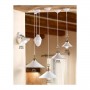 Lustre à suspension avec abat-jour rustique country en céramique blanc brillant lisse - Ø 26 cm