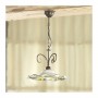 1-light iron pendant lamp with wavy ceramic plate and floral decoration – Ø 41 cm