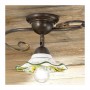 Ceiling light 3-light iron ceiling lamp with rustic country decorated wavy ceramic lampshades - Ø 95 cm