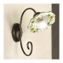 Aplique de pared de 1 luz en hierro con pantalla plana de cerámica ondulada decorada retro vintage - h. 29cm