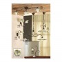 Wandleuchte mit 1 Lampe aus Eisen mit flachem Lampenschirm aus gewellter Keramik mit Vintage-Retro-Dekor – H. 29cm