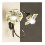 Applique wall lamp with 2 lights in iron with rustic country decorated wavy ceramic lampshades - h. 30cm