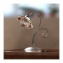 Retro-Vintage-verzierte und gewellte Tischlampe aus Messing und Keramik – H. 37 cm