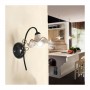 Aplique de pared de 1 luz con pantalla plana en cerámica ondulada decorada retro country - h. 32cm