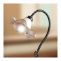 Tischlampe mit gewellter und dekorierter Vintage-Retro-Keramikplatte – H. 37 cm