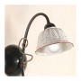 Aplique de pared de 1 luz con placa de tulipa de cerámica plisada perforada estilo country rústico - h. 32cm