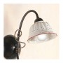 Applique wall lamp with 1 light with rustic country perforated pleated ceramic lampshade plate - h. 32cm