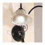 Applique lampada da parete ad 2 luci con paralumi in ceramica plissettata traforata retrò rustica - h. 37 cm