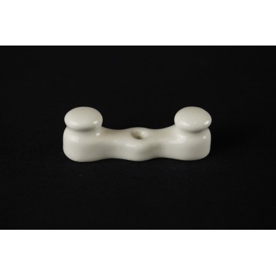 Isolatore tendi cavo doppio in ceramica per impianto elettrico a vista