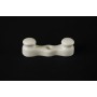 Double ceramic cable tension insulator for exposed electrical system