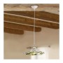 Lustre suspension avec abat-jour ondulé en céramique à décor floral rustique vintage - Ø 41 cm