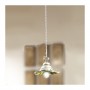 Lampadario a sospensione con paralume in ceramica ondulata e decoro floreale retrò vintage – Ø 18 cm