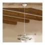 Lustre suspension avec abat-jour ondulé en céramique à décor floral rustique vintage - Ø 41 cm