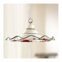 Lustre suspension avec abat-jour ondulé en céramique à décor floral rustique vintage - Ø 41 cm