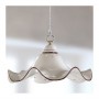 Lámpara colgante con pantalla de cerámica rústica vintage ondulada y perforada - Ø 40 cm