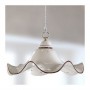 Lustre suspension avec abat-jour rustique vintage en céramique ondulée et perforée - Ø 40 cm