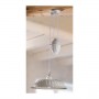 Schiebe-Kronleuchter mit Gegengewicht und Lampenschirm aus plissierter und perforierter Vintage-Keramik im Landhausstil – Ø 42 c