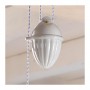 Sliding chandelier with counterweight and lampshade in vintage rustic pleated and perforated ceramic - Ø 42 cm
