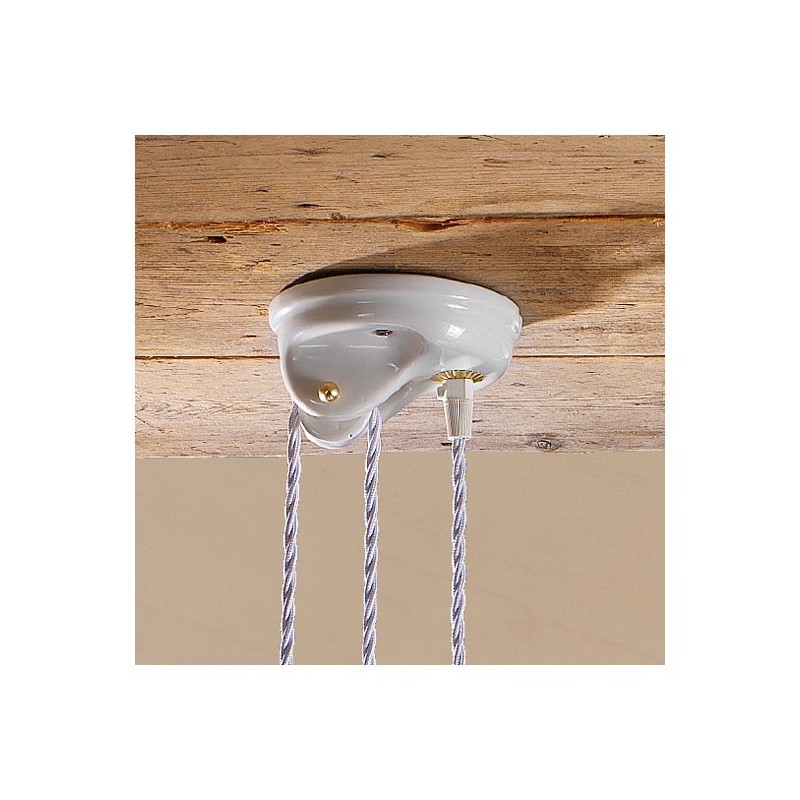 Chandelier ups and downs with counter weight and lamp shade are ceramic