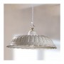 Pendant chandelier with rustic retro pleated and perforated ceramic lampshade - Ø 42 cm