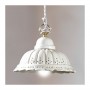 Hängeleuchter mit plissiertem und perforiertem Vintage-Keramiklampenschirm im Landhausstil – Ø 22 cm