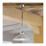 Suspension en laiton chromé avec plaque abat-jour en céramique lisse blanc brillant – Ø 35 cm