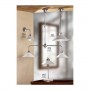 Suspension en laiton chromé avec plaque abat-jour en céramique lisse blanc brillant – Ø 35 cm
