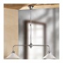Lámpara basculante de 2 luces de latón cromado con placas de cerámica retro country lisa blanca - Ø 94 cm