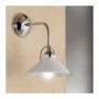 Applique applique à 1 lumière en laiton chromé avec plaque en céramique rétro blanc brillant - h. 26 cm