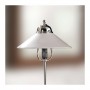 Tischlampe aus verchromtem Messing mit Retro-Diffusor aus glatter und glänzender weißer Keramik – H. 45 cm