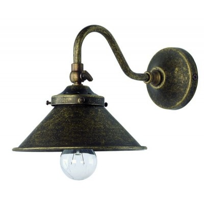 Applique wall lamp in burnished antique brass