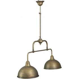 Lustre à bascule en forme de cloche en laiton bruni de style vintage