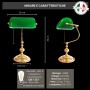 Lampe ministérielle de luxe RAFFAELLO - Laiton massif fabriqué en Italie